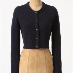 Anthropologie- Navy Wool Cardigan Sweater Sz S